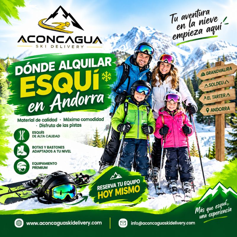 Dónde alquilar esquí en Andorra con Aconcagua Ski Delivery